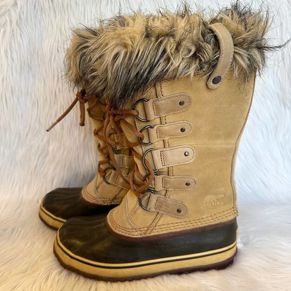 SOREL Joan of Arctic Leather Faux Fur Waterproof Knee High Winter Boots, NL1540 - Picture 5 of 12